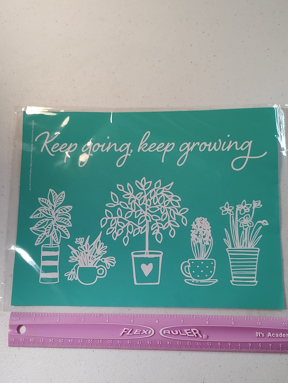 Chalk Couture Keep Going, Keep Growing Transfer. Plants